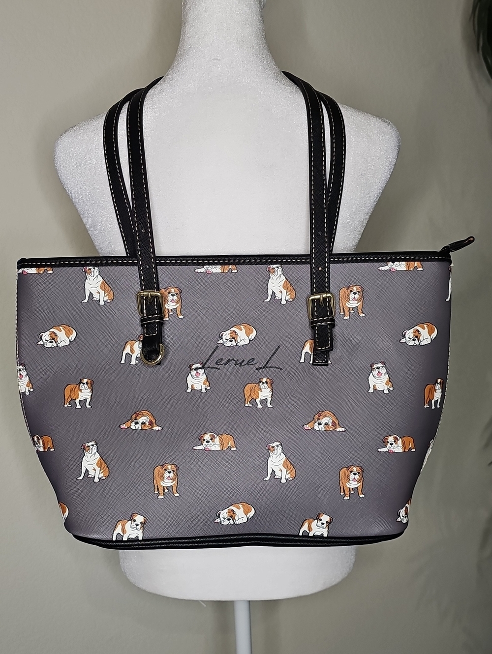Lerue L Bulldog Tote /Shoulder Bag/Purse